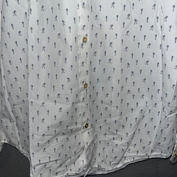 PAUL SMITH EXPLORER PRINT Men's Slim-Fit Shirt -Contrasting Collar & Cuff Lining - Picture 5 of 15